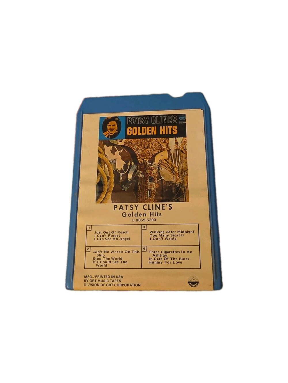 GRT Music Tapes Patsy Cline Golden Hits 8-Track Cartridge U 8059-5200 *C